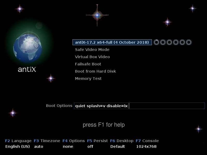 超軽量LinuxディストリビューションantiXをインストールしてみた