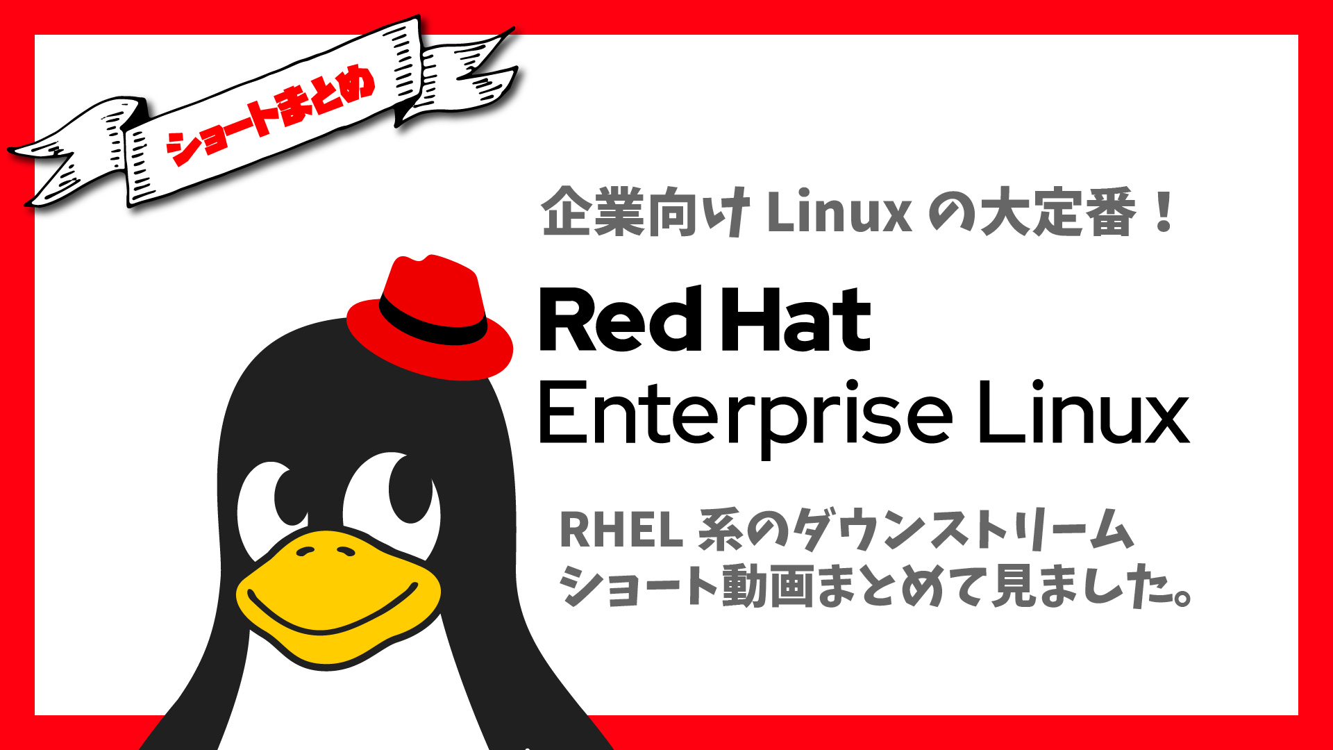 【ショートレビューまとめ】企業向け Linux の大定番 Red Hat Enterprise Linux (RHEL) 派生の ショート動画をまとめて見ました。